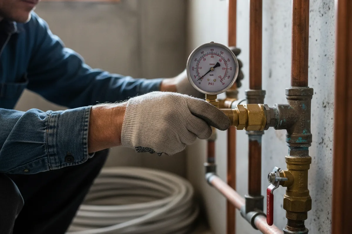 Pressure testing a repaired line during Water Line Repair in Nocatee